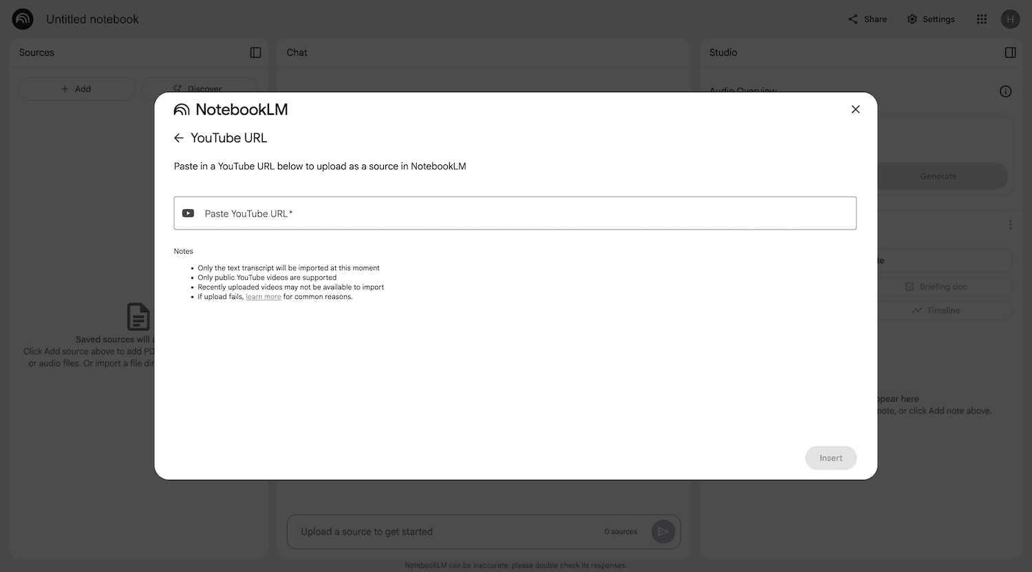 YouTube transcript generator